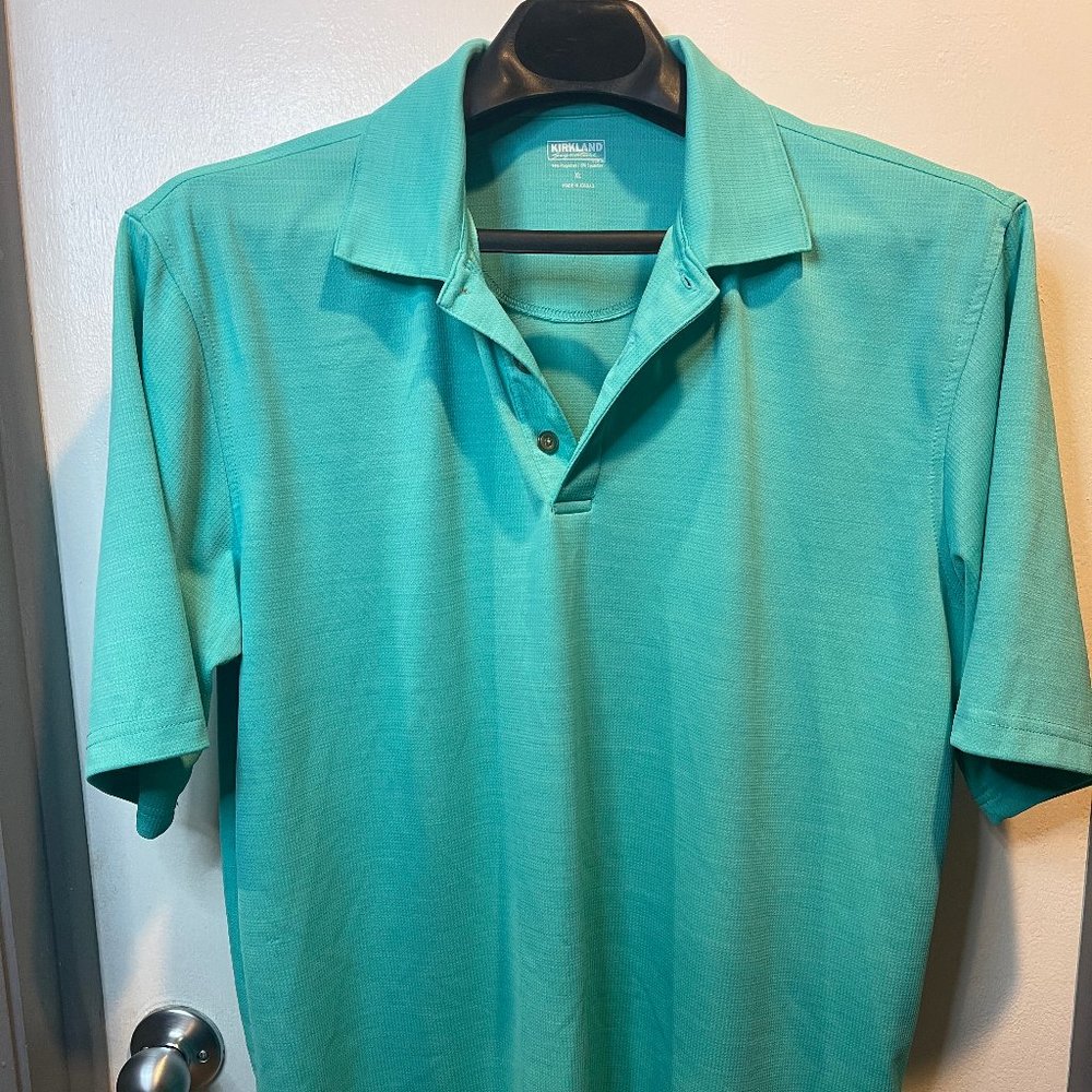 Kirkland Mens Teal Green Polo Size XL‎